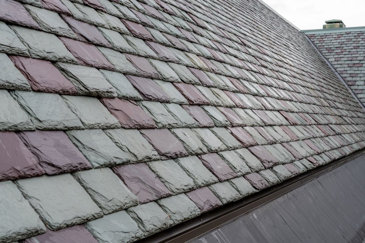 Slate roofing tiles on a historic building