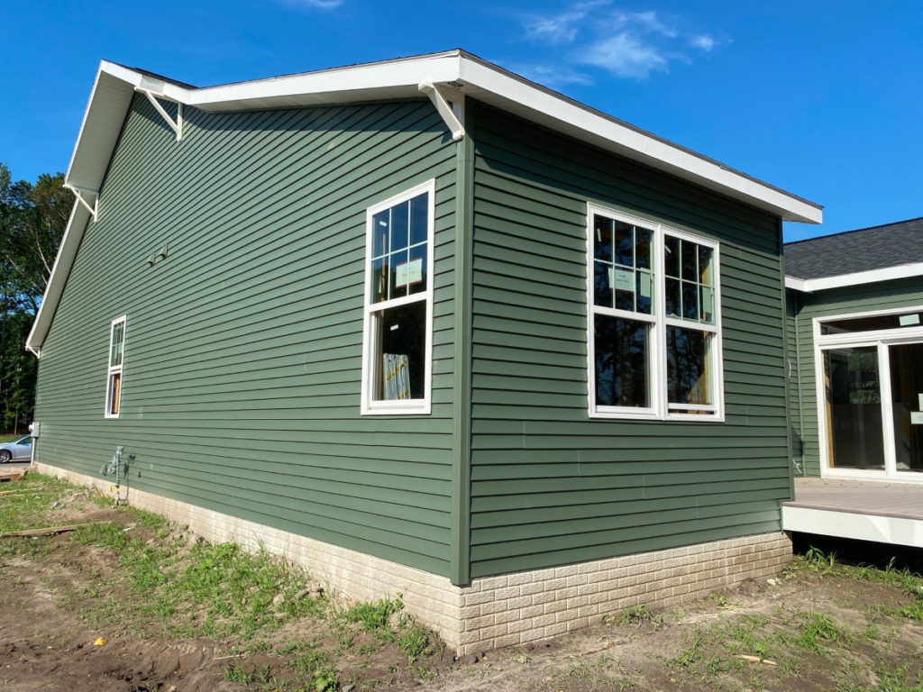 Newly installed siding