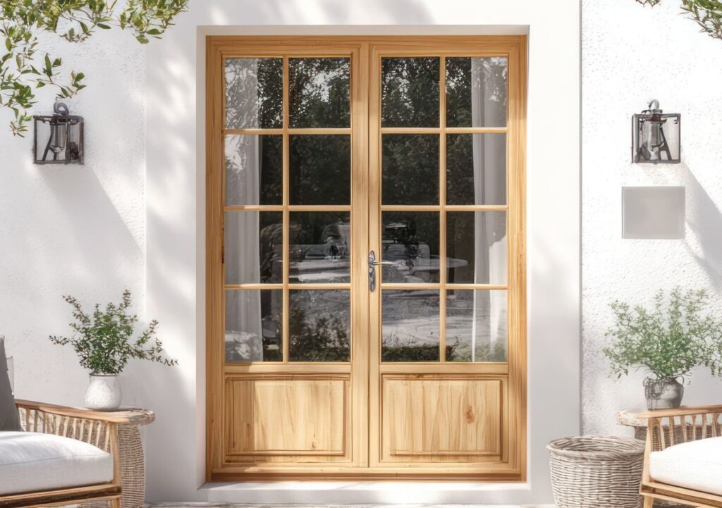 wooden patio doors