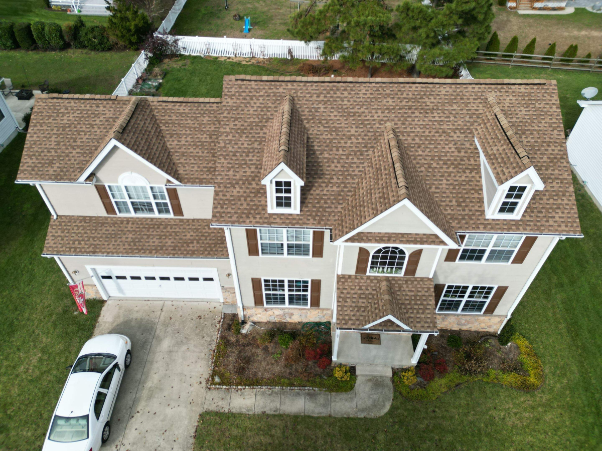 Residential roof replacement, with new shingles
