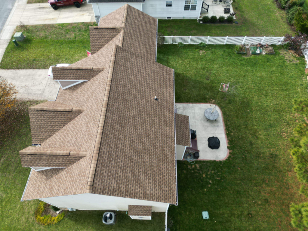 New shingle roof on a house