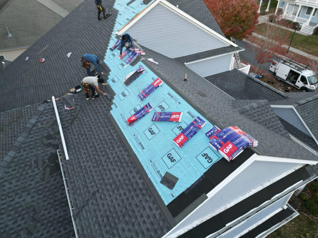 roof replacement in progress