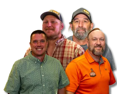 exterior specialists of pro exteriors group photo of four men