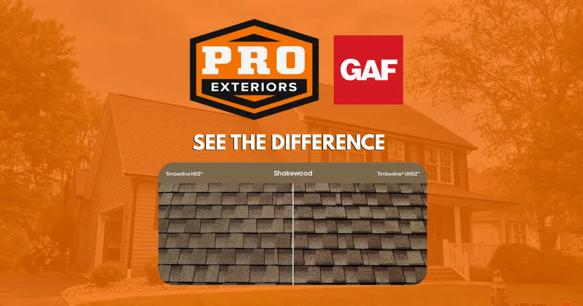 pro exteriors and gaf uhdz upgrade graphic